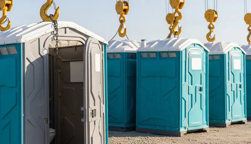 Crane hook porta potty rental in Midland, TX